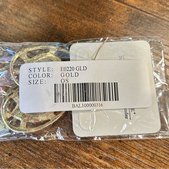 NWT Bansri Gold Clear Crystal Teardrop Statement Dangle Earrings - Picture 6 of 6